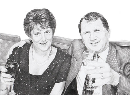 Portrait Drawing, Anniversary, Graphite on Bristol Board, 18cm x 13cm