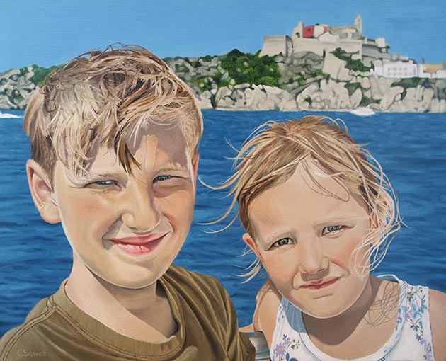 Oil Portrait, Oliver & Christina, Oil Painting on Board, 50cm x 40cm