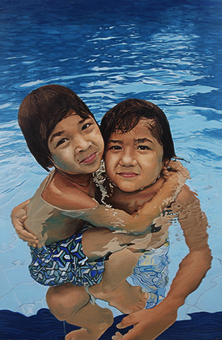 Commision, Oil Portrait, Pete & Bobby, Oil Painting on Board, 40cm x 60cm 